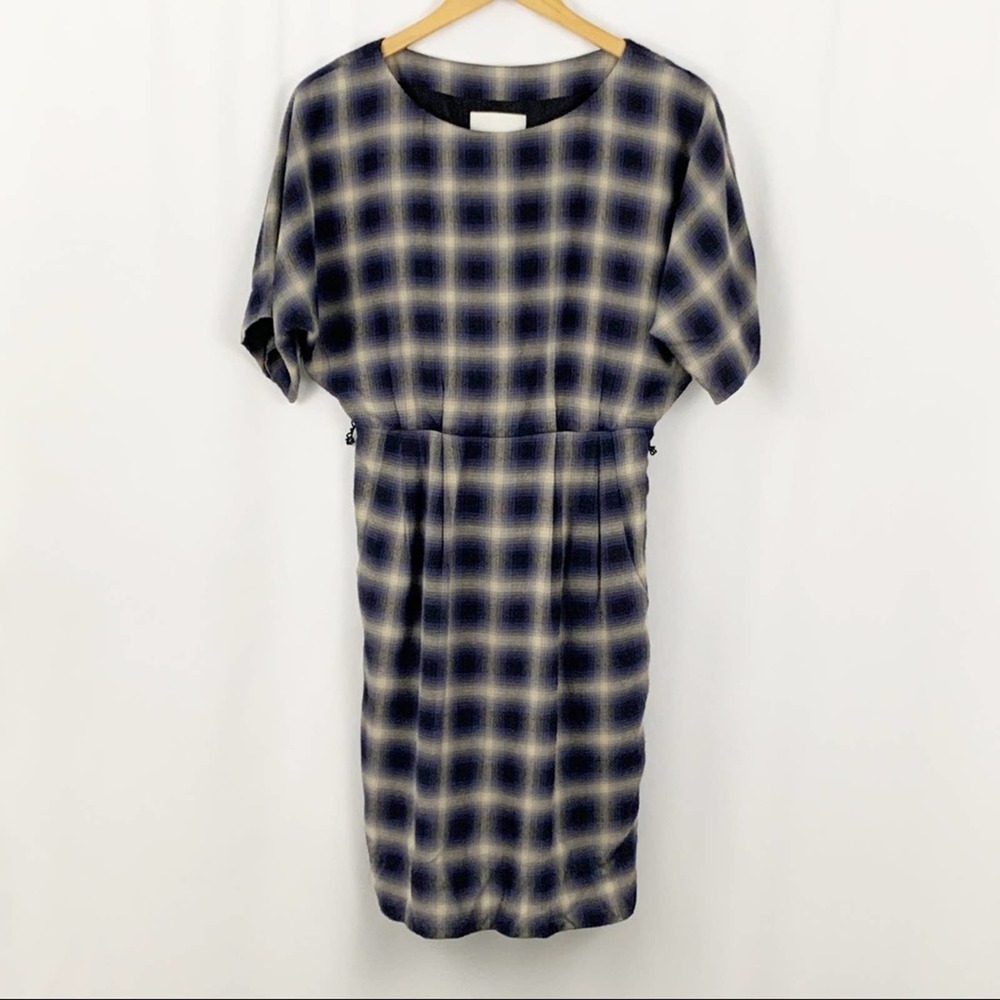 Phillip Lim Navy & Tan Plaid Dress 0